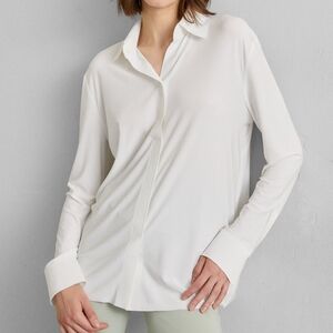 Norma Kamali Oversized Minimalist Blouse Size S White